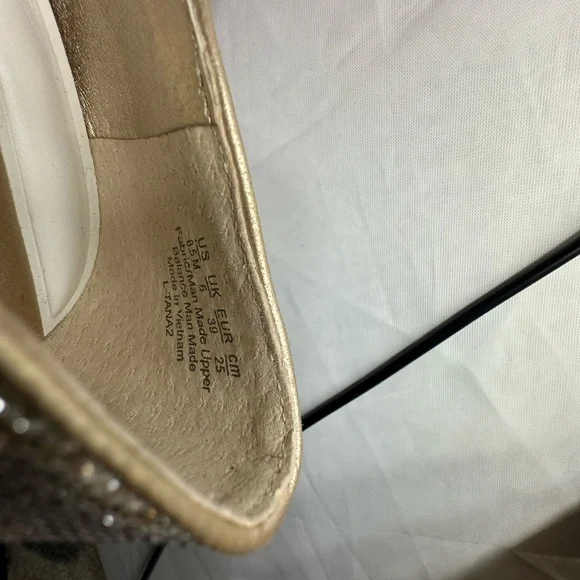 Franco Sarto Women's Shimmering Gold Heels - Picture 8 of 8